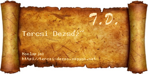 Tercsi Dezső névjegykártya